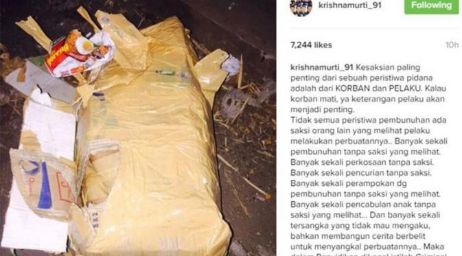 Lewat IG Krishna Murti Menjawab Tudingan Jessica Kumala Wongso. (Foto: Instagram)