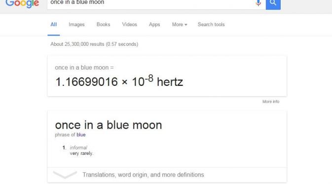 Once in a blue moon. (Via: google.com)