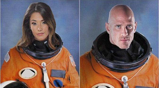 Dua kandidat pelakon film dewasa untuk pembuatan film dewasa di ruang angkasa. (Sumber Indiegogo)
