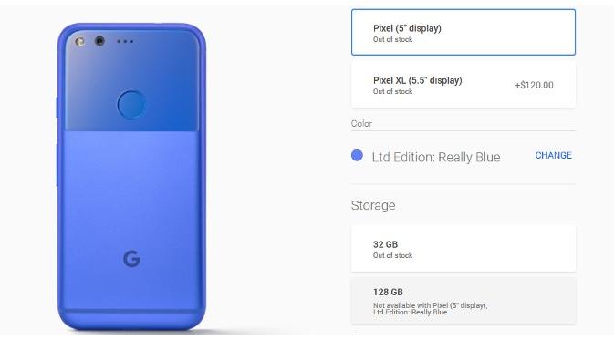 Google Pixel warna really blue yang paling laris dibandingkan warna lainnya (Sumber: Phone Arena)