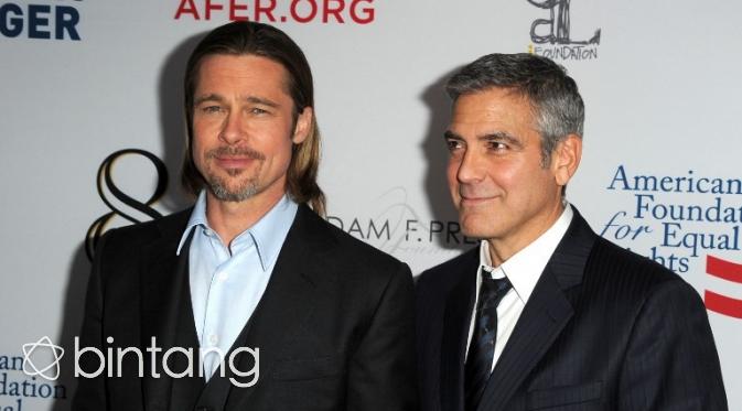 George Clooney telah menjadi salah satu sandaran Brad Pitt dalam menghadapi masalahnya. (AFP/Bintang.com)