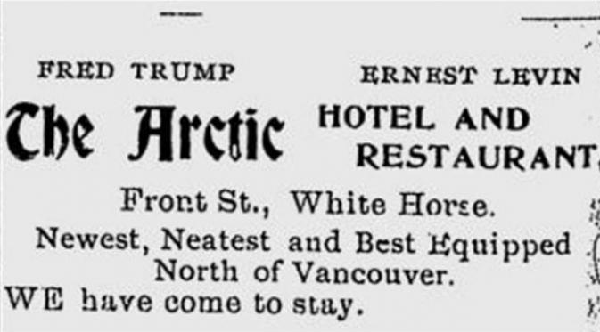 Iklan hotel The Arctic, dulunya milik Fred Trump, kakek dari Donald Trump. Hotel ini diduga menyediakan PSK. (Sumber globalnews.ca)