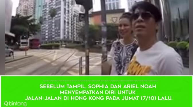 Di Hong Kong, Sophia Latjuba Tidak Mau Lepas dari Ariel NOAH. (Foto: YouTube ANOM VR46, Desain: Nurman Abdul Hakim/Bintang.com)
