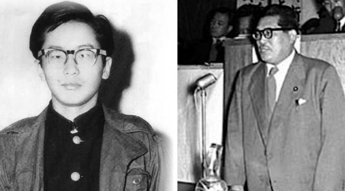 Otoya Yamaguchi (kiri), pelaku pembunuhan politisi Jepang (kanan) (Wikipedia)