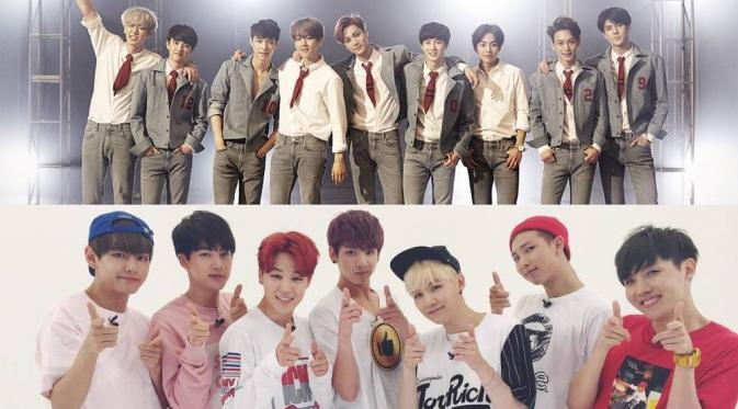 Sama-sama populer dan punya fanbase kuat, BTS dan EXO jadi 'kuasai' Twitter.