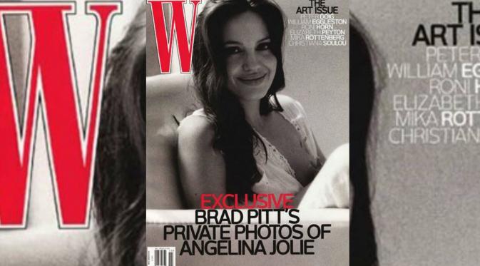 Angelina Jolie dalam pemotretan saat menyusui untuk majalah W. (Whattoexpect.com)