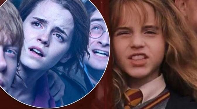 Emma Watson pakai gigi palsui di Harry Potter and the Sorcerer's Stone. (Via: Warner Bross)