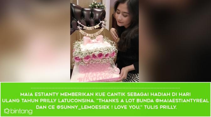 Kejutan dan Hadiah di Ulang Tahun Prilly Latuconsina. (Instagram @prillylatuconsina96, Desain: Nurman Abdul Hakim/Bintang.com)