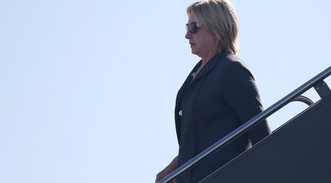 Hillary Clinton mendarat di Las Vegas, Nevada, AS pada Selasa 18 Oktober waktu setempat (Reuters)