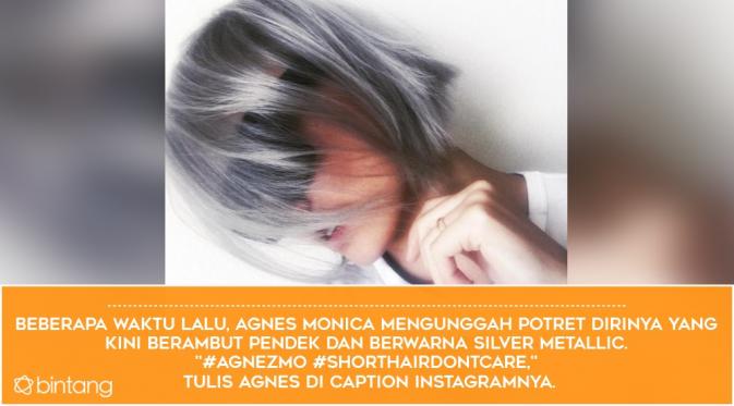 Gaya Keren Agnes Monica dengan Rambut Baru. (Foto: Instagram @agnezmo, Desain: Nurman Abdul Hakim/Bintang.com)
