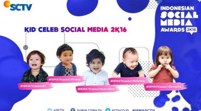 Kategori Kid Celeb Social Media ISMA 2k16