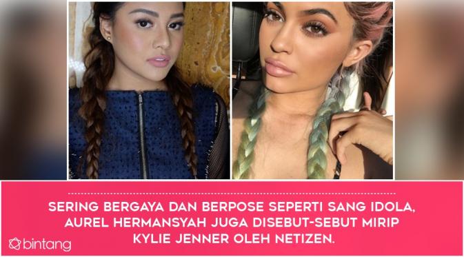 Aurel Hermansyah, dari Mirip Kylie Jenner hingga Dihujat Netizen. (Foto: Instagram @aurelie.hermansyah @kyliejenner, Desain: Nurman Abdul Hakim/Bintang.com)