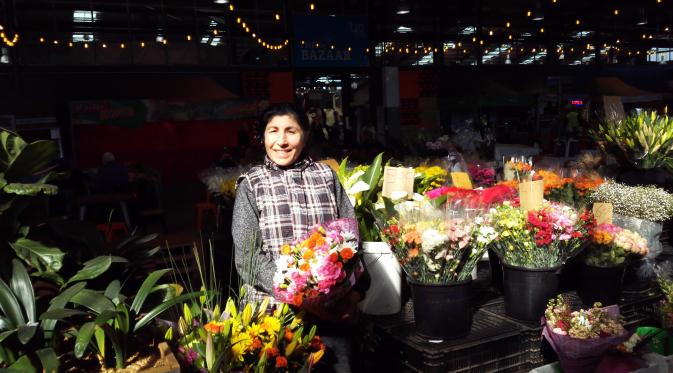 Penjual bunga di Pasar Dandenong, Melbourne, Victoria, Australia. (Liputan6.com/Tanti Yulianingsih)