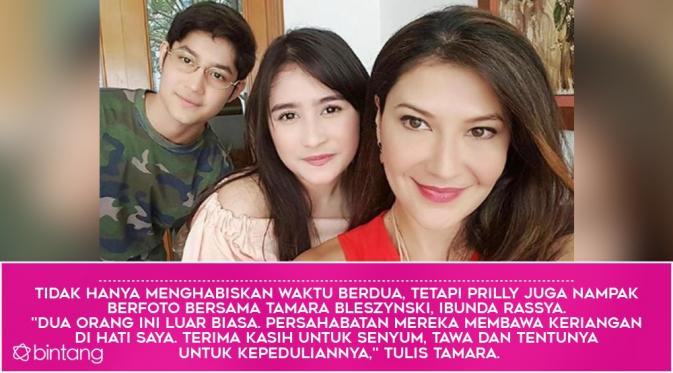 Momen Manis Kedekatan Prilly Latuconsina dan Teuku Rassya. (Foto: Instagram @tamarableszynskiofficial, Desain: Nurman Abdul Hakim/Bintang.com)