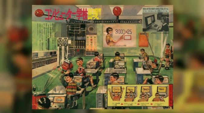 Kelas digital menurut Shigeru Komatsuzaki. Sejumlah ilustrator dan futuris secara kebetulan hampir tepat meramalkan beberapa hal yang tenyata memang menjadi kenyataan. (Sumber pinktentacle.com)