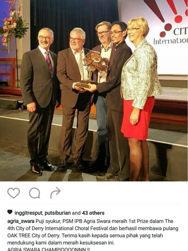 PSM IPB Juara Pertama Kompetisi Koor Internasional di Irlandia