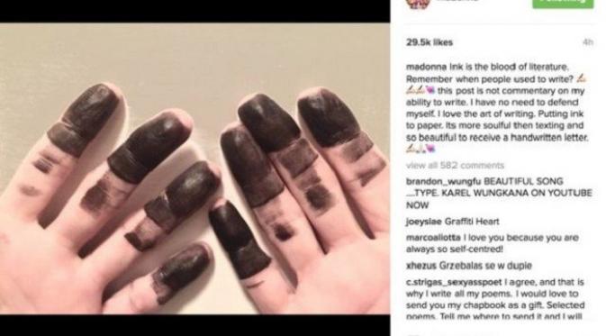 Postingan Madonna yang diunggah tak lama setelah pernyataan Lady Gaga muncul (via Instagram/Madonna)