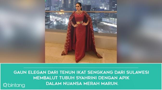 Sederet Pose Anggun Syahrini dalam Balutan Gaun Elegan. (Foto: Instagram @princessyahrini, Desain: Nurman Abdul Hakim/Bintang.com)