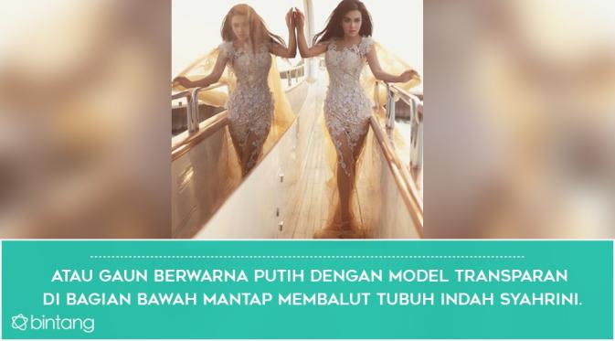 Sederet Pose Anggun Syahrini dalam Balutan Gaun Elegan. (Foto: Instagram @princessyahrini, Desain: Nurman Abdul Hakim/Bintang.com)