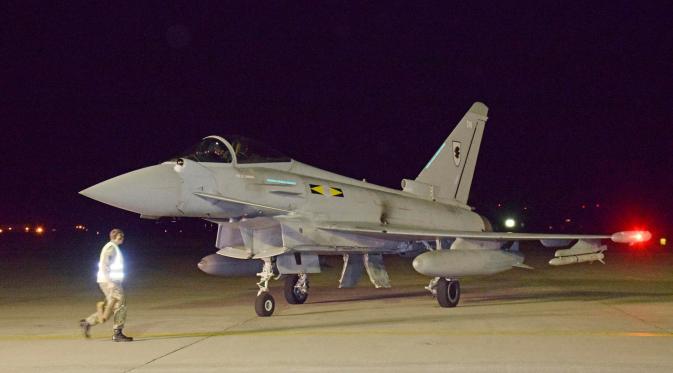 Jet tempur Typhoon milik Angkatan Udara atau Royal Air Force (Reuters)
