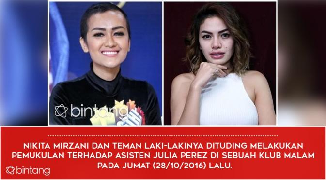 Pasang Surut Perseteruan Julia Perez dan Nikita Mirzani. (Foto: Bintang Pictures, Desain: Nurman Abdul Hakim/Bintang.com)