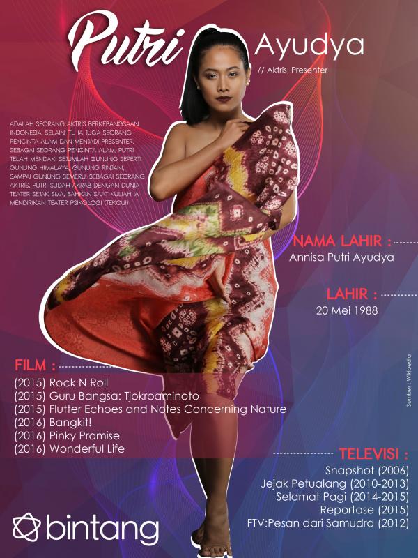 Celeb Bio Putri Ayudya (Fotografer : Deki Prayoga, Stylist: Indah Wulansari, Desain: Nurman Abdul Hakim/Bintang.com)