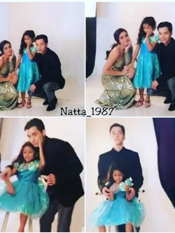 Celine Evangelista mengajak anak-anaknya ikut serta dalam pemotretan prewedding bersama Stefan William. (Instagram @natta_1987)