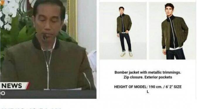 Jaket bomber yang dikenakan oleh Presiden Jokowi ternyata malah membuat netizen mengalihkan perhatiannya dari demo 4 November 2016. (Foto: Istimewa)