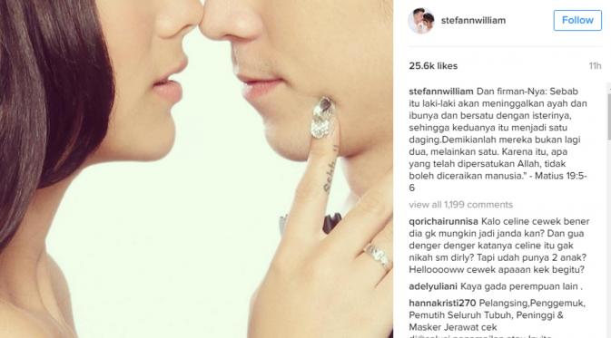 Postingan Instagram Stefan William jelang momen suci pernikahan. (Instagram/@stefannwilliam)