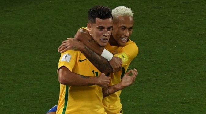 Neymar dan Philippe Coutinho (AFP/Vanderlei Almeida)