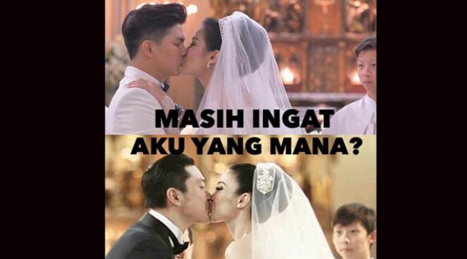 Meme Putra Altar Gereja di Pernikahan Sandra Dewi