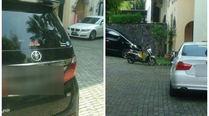 Mobil putih yang diduga milik Stefan William terparkir di dekat halaman rumah Celine Evangelista. Dari foto tersebut muncul isu Stefan dan Celine sudah tinggal satu atap. (Istimewa)