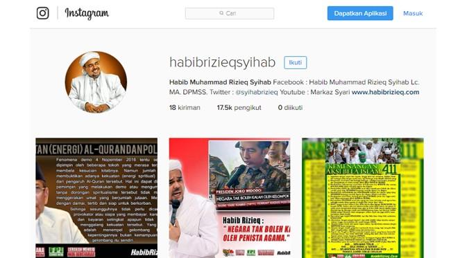 Akun Instagram Habib Rizieq yang baru 