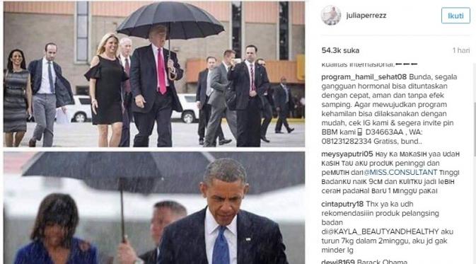 Julia Perez ikut berkomentar mengenai kemenangan Donald Trump sebagai Presiden Amerika. (Instagram/juliaperrezz)