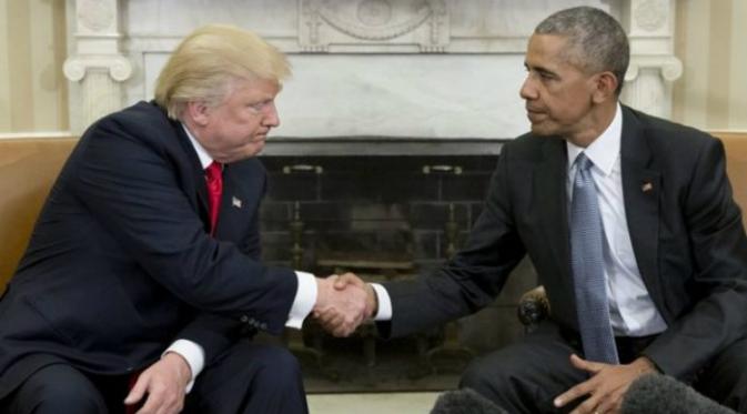 Saat bertemu di Gedung Putih, Trump berkali-kali berkata menyebut Obama sebagai orang yang sangat baik (AFP) 