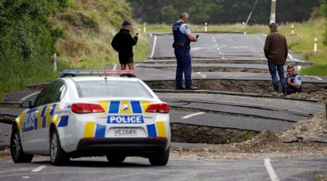 Gempa di New Zealand. (Anthony Phelps/Reuters)
