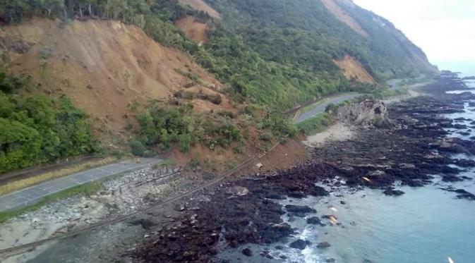 Dampak gempa di South Island, New Zealand. (AFP)