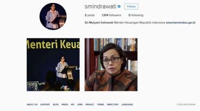 Instagram Menteri Keuangan Sri Mulyani. 