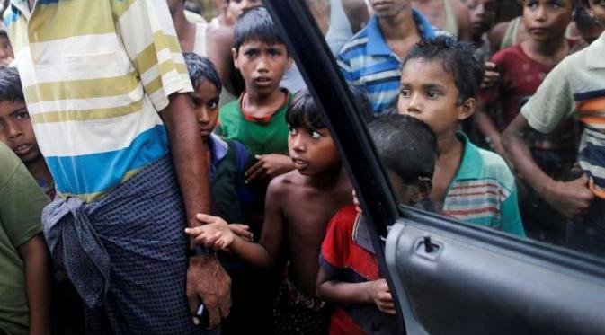 Muslim Rohingya di Maugndaw, Rakhine, Myanmar. (AFP)