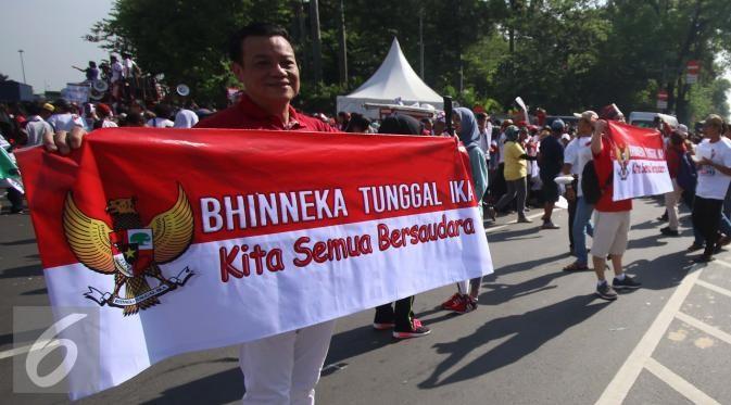 Parade Bhinneka Tunggal Ika dilakukan untuk menjaga persatuan Indonesia. (Foto: liputan6.com/Gempur M. Surya)