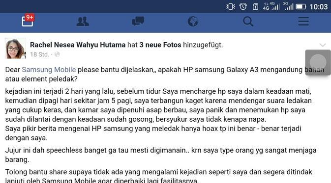 Samsung Galaxy A3. (Doc: Istimewa)
