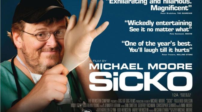 Film dokumenter karya Michael Moore 'Sicko'. foto: zeendhzier.wordpress.com