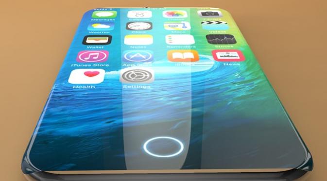 Desain ini kemungkinan terpengaruh rumor yang menyebut tombol iPhone terbaru akan terletak di layar (sumber: 9tomac.com)