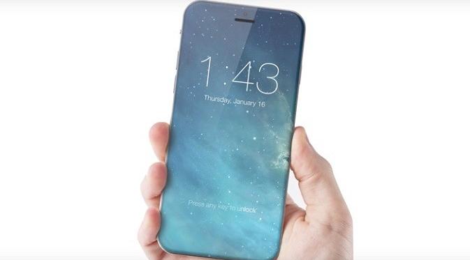 Desain iPhone 8 yang terlihat begitu futuristik dengan bezel tipis dan tak memiliki tombol fisik dari ConceptsiPhone (sumber: MacRumors.com)