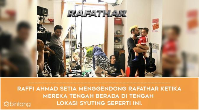 5 Potret Kelucuan Rafathar Saat Syuting Bareng Raffi Ahmad. (Foto: Instagram/rafatharmovie, Desain: Nurman Abdul Hakim/Bintang.com)