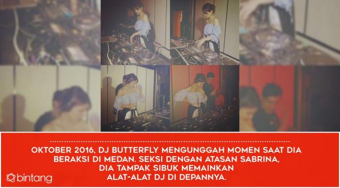 Aksi panas DJ Butterfly saat Manggung (Desain: Nurman Abdul Hakim/Bintang.com)