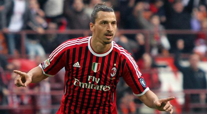 Zlatan Ibrahimovic saat masih berseragam AC Milan. (EPA/Matteo Bazzi)