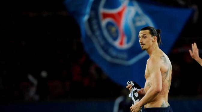 Zlatan Ibrahimovic sukses mengukir banyak rekor dan prestasi selama berseragam Paris Saint-Germain. (Reuters/Gonzalo Fuentes)