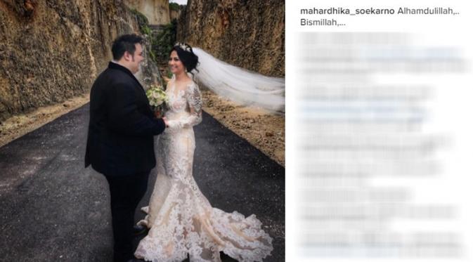 Vanessa Angel dan Didi Soekarno mengenakan pakaian pengantin, resmi menikah? (Foto:Instagram)