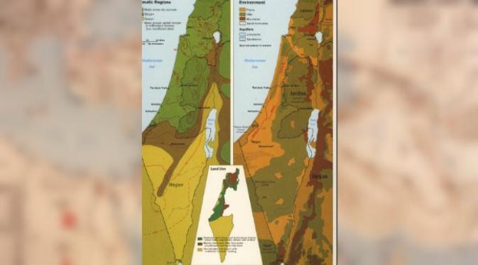 Peta Israel yang dirahasiakan pada 1975 (CIA)